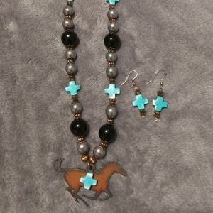Western Necklace Earrings set
